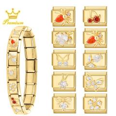 Elegant Italian Gold Bottom DIY Pendant Fashion Creative Italian Exquisite Bracelet Pendant Module Jewelry Accessories