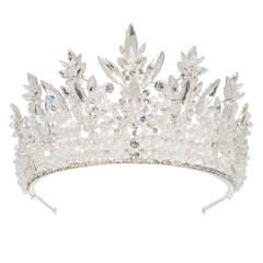 Luxury handmade colorful crystal crown wedding hair accessories