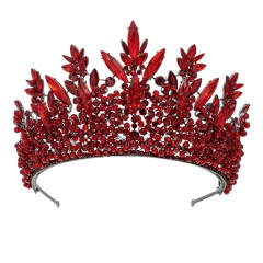 Luxury handmade colorful crystal crown wedding hair accessories