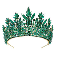 Luxury handmade colorful crystal crown wedding hair accessories