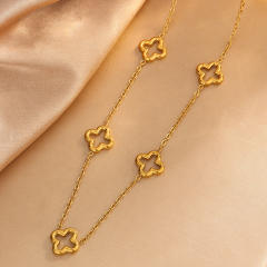 New Stainless Steel Four-Leaf Clover Bracelet Necklace stainless steel necklace set