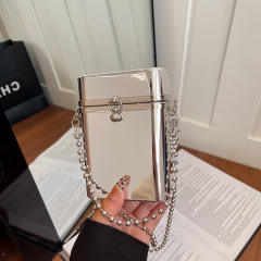 2026 New Acrylic Transparent Chain Bag Candy Color Mini Crossbody Bag Fashion Lipstick Bag Coin Purse Wholesale