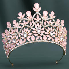 Luxury Crystal Large Crown Elegant Bridal Tiara Retro Baroque Style Dress Crown