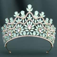 Luxury Crystal Large Crown Elegant Bridal Tiara Retro Baroque Style Dress Crown