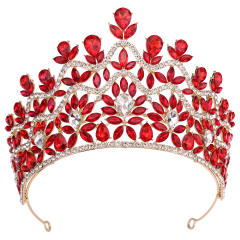 Luxury Crystal Large Crown Elegant Bridal Tiara Retro Baroque Style Dress Crown