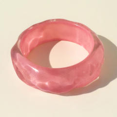 Pink Water Ripple Round Resin Bracelet Simple Ins Glitter Peach Heart Hand Jewelry