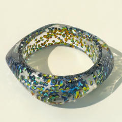 Simple Translucent Phantom Gentle Purple Bracelet Fashionable Laser Resin Exaggerated Hand Jewelry
