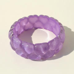 Macaron-Colored Glitter Heart Bracelet Heart-Shaped Rainbow-Colored Glitter Exaggerated bangle