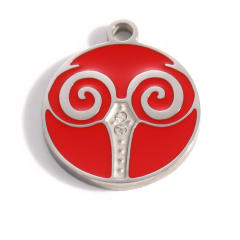 Color enamel round shape zodiac charm stainless steel charm for jewelry making