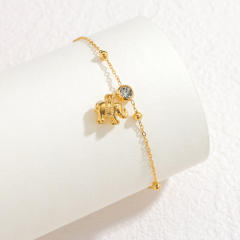 18K Gold Multi-Element Diamond Pendant Bracelet for Women stainless steel bracelet
