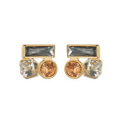 Vintage Stainless Steel earrings Simple Geometric Square Zircon Earrings for Women