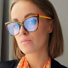 Square Cat-Eye Large Frame X Cross Flat Mirror Anti-Blue Light glasses reading glasses