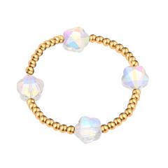 Glass Crystal Bracelet Five-Pointed Star-Shaped Diamond Stainless Steel Bead Bracelet