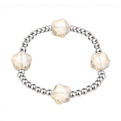 Glass Crystal Bracelet Five-Pointed Star-Shaped Diamond Stainless Steel Bead Bracelet