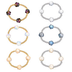 Glass Crystal Bracelet Five-Pointed Star-Shaped Diamond Stainless Steel Bead Bracelet
