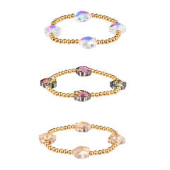 Glass Crystal Bracelet Five-Pointed Star-Shaped Diamond Stainless Steel Bead Bracelet