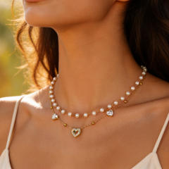 Stainless Steel Necklace for Women Non-Fading diamond heart necklace