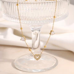 Stainless Steel Necklace for Women Non-Fading diamond heart necklace