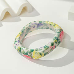 Ins Style Bohemian Floral Resin Bracelet Women's Stackable Bracelet