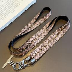 Sparkling Rhinestone Phone Lanyard Long Crossbody Strap Anti-Loss Strap Accessory