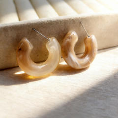 2026 Three-Dimensional C-Shaped Vintage Earrings stainless steel needle earrings