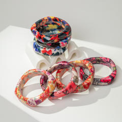 Ins-Style Geometric Square Irregular Gradient Pattern Resin Bracelet Personalized acrylic bangle