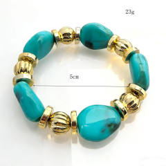 Fashion Retro Irregular Acrylic Resin Bracelet for Women Maillard Colorful Elastic Bracelet Wholesale