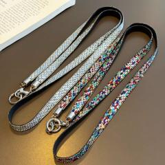 Sparkling Rhinestone Phone Lanyard Long Crossbody Strap Anti-Loss Strap Accessory
