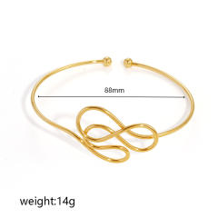 Twist Versatile Geometric Open Arm Bracelet for Women stainless steel arm bangle