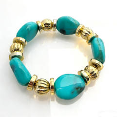 Fashion Retro Irregular Acrylic Resin Bracelet for Women Maillard Colorful Elastic Bracelet Wholesale