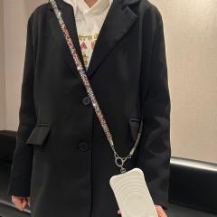 Sparkling Rhinestone Phone Lanyard Long Crossbody Strap Anti-Loss Strap Accessory