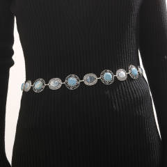 Retro Versatile Casual Waist chain Dress Denim with Waist Chain Bohemian Ethnic Style Heart Tassel Belt