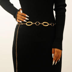 Retro Versatile Casual Waist chain Dress Denim with Waist Chain Bohemian Ethnic Style Heart Tassel Belt