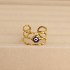 New Oil-Dropping Stainless Steel Rings for Women adjustable starfish evil eye rings