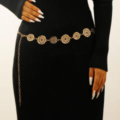 Retro Versatile Casual Waist chain Dress Denim with Waist Chain Bohemian Ethnic Style Heart Tassel Belt