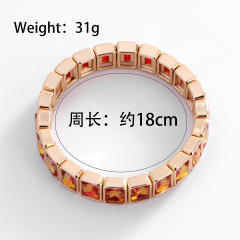 Fashionable colorful glass crystal elastic bangle bracelet for women