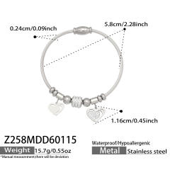 Magnetic Elastic Bracelet Ins Style Exquisite Multi-Zircon Pendant Stainless Steel Bracelet Set