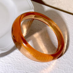 Special-Shaped Colorful Acrylic Round Bracelet Irregular Simple Geometric Transparent Resin Bracelet