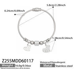 Magnetic Elastic Bracelet Ins Style Exquisite Multi-Zircon Pendant Stainless Steel Bracelet Set