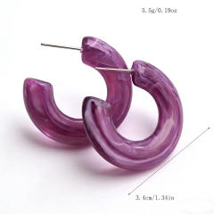 2026 New Acrylic Retro Earrings Simple C-Shaped Minimalist Style Ear Accessories