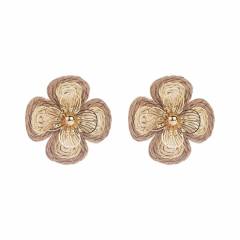 Sweet Fresh Holiday Style Enamel Colorful Flower Earrings with Diamonds Pearls
