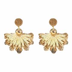 Sweet Fresh Holiday Style Enamel Colorful Flower Earrings with Diamonds Pearls
