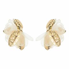 Sweet Fresh Holiday Style Enamel Colorful Flower Earrings with Diamonds Pearls