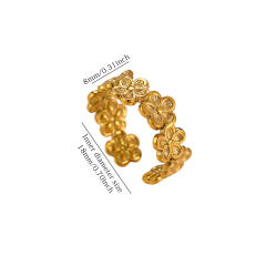 304 stainless steel rings diamond flower butterfly rings for women