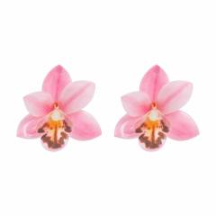Sweet Fresh Holiday Style Enamel Colorful Flower Earrings with Diamonds Pearls