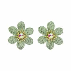 Sweet Fresh Holiday Style Enamel Colorful Flower Earrings with Diamonds Pearls