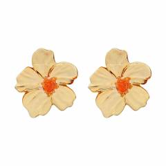 Sweet Fresh Holiday Style Enamel Colorful Flower Earrings with Diamonds Pearls