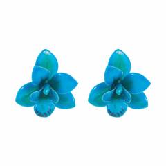 Sweet Fresh Holiday Style Enamel Colorful Flower Earrings with Diamonds Pearls