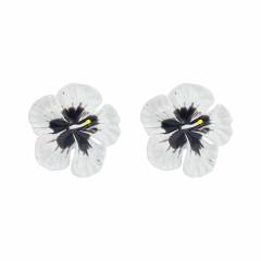 Sweet Fresh Holiday Style Enamel Colorful Flower Earrings with Diamonds Pearls