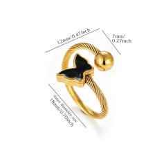 304 stainless steel rings diamond flower butterfly rings for women